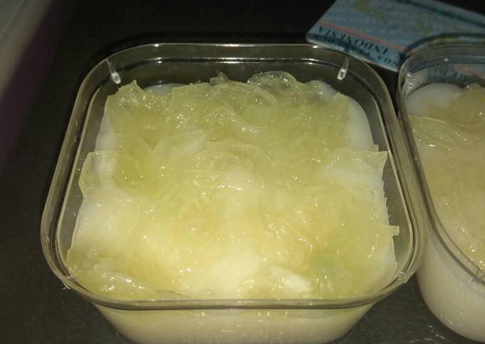 Puding kelapa susu melon