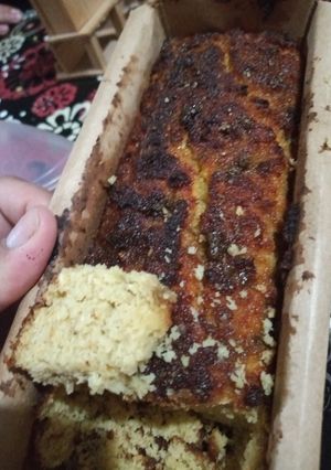 Una foto de Budín de coco y harina de garbanzos