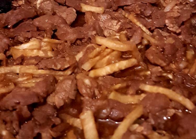 Tumis daging lobak ala korea