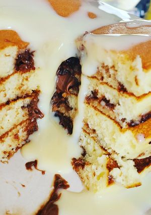 Una foto de Hotcakes rellenos de Nutella
