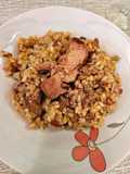 Arroz con setas, pato y foie