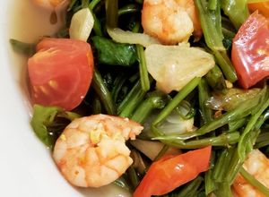 Foto resep Ca Kangkung udang saos tiram