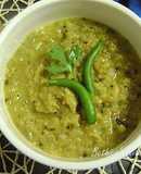 Thor diye Muger Dal (Banana Stem & Green Gram Curry - Bengali Style)