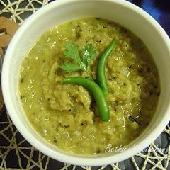 A picture of Thor diye Muger Dal (Banana Stem & Green Gram Curry - Bengali Style).
