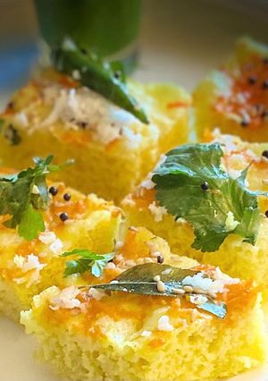 A picture of Moong dal dhokla.