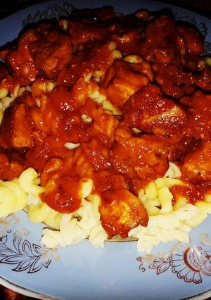 Фото Макарошки с мясом и подливой 🍝.