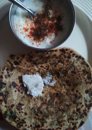 A picture of Palak parantha.