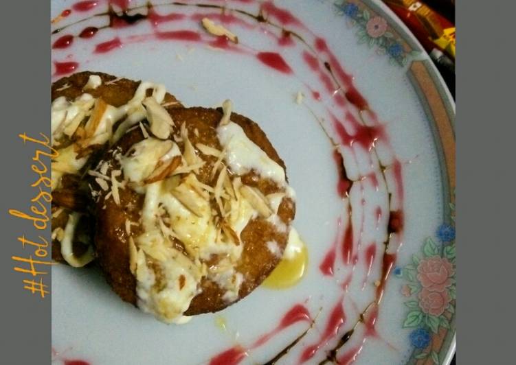 Shahi stuffed pancake hot dessert
