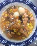 Súp bắp tôm đường đen