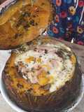 Calabaza rellena echa a las brazas