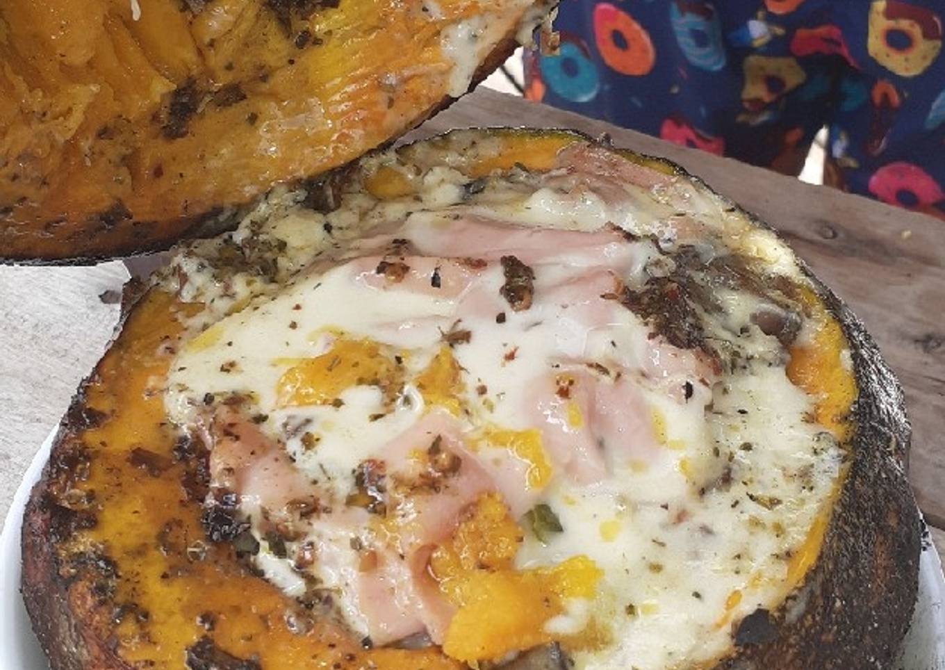 Calabaza rellena echa a las brazas