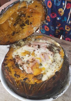 Una foto de Calabaza rellena echa a las brazas