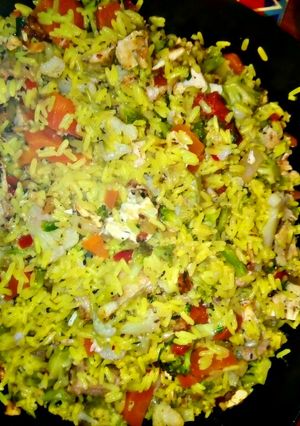 Una foto de Arroz primavera