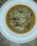 Tiburón en caldo de verduras🐟🍅🍋🍄🌽🍲😍😍😙😙😋😋