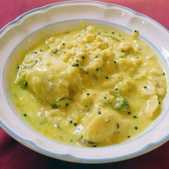 A picture of Taro with buttermilk gravy aka taro morekuzhambu.