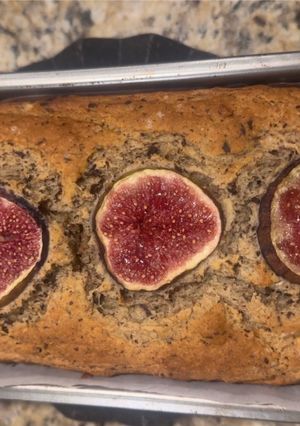 A picture of Fresh Fig & Dark Chocolate Banana Bread.