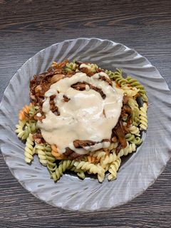Gombaragus tészta parmezános mártással recept fotója