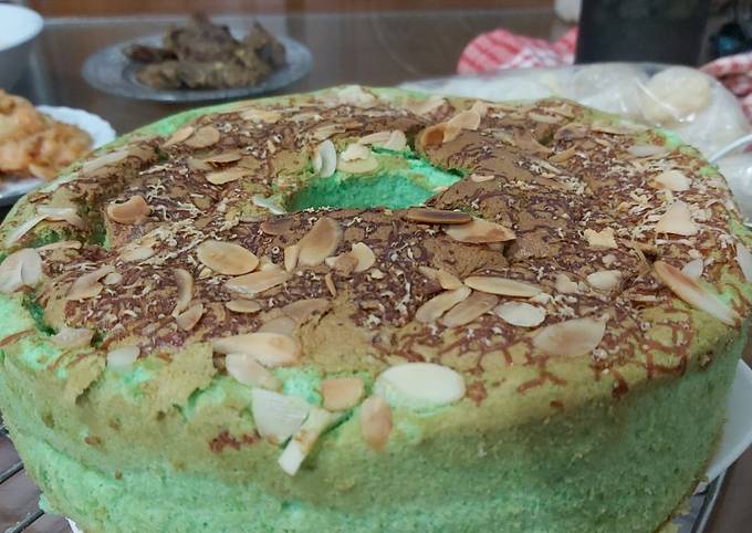 Resep Chiffon Pandan Putih Telur lembutnya pooll no bau telur Anti Gagal