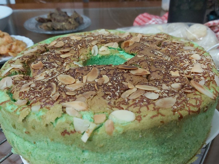 Resep Chiffon Pandan Putih Telur lembutnya pooll no bau telur Anti Gagal
