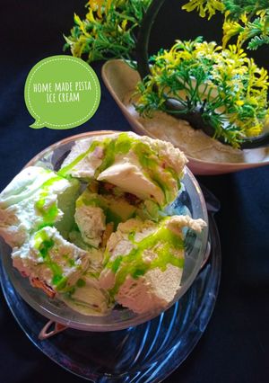 A picture of Homemade pista ice cream.