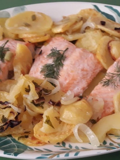 Una foto de Salmón al horno