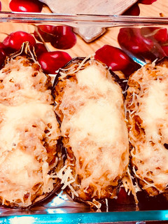Una foto de Berenjena rellenas de carne