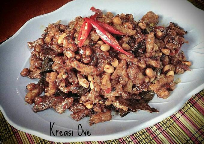 Resep Kering tempe kacang tanah Anti Gagal