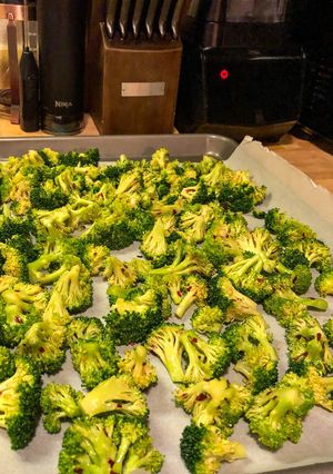 A picture of Roasted Broccoli with an Asian Spin.