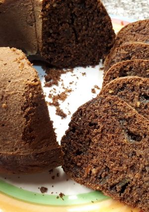Una foto de Budín de berenjena y chocolate