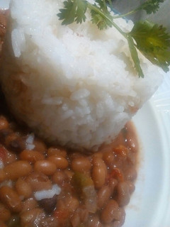 A picture of Rice and beans.