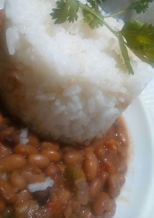 A picture of Rice and beans.
