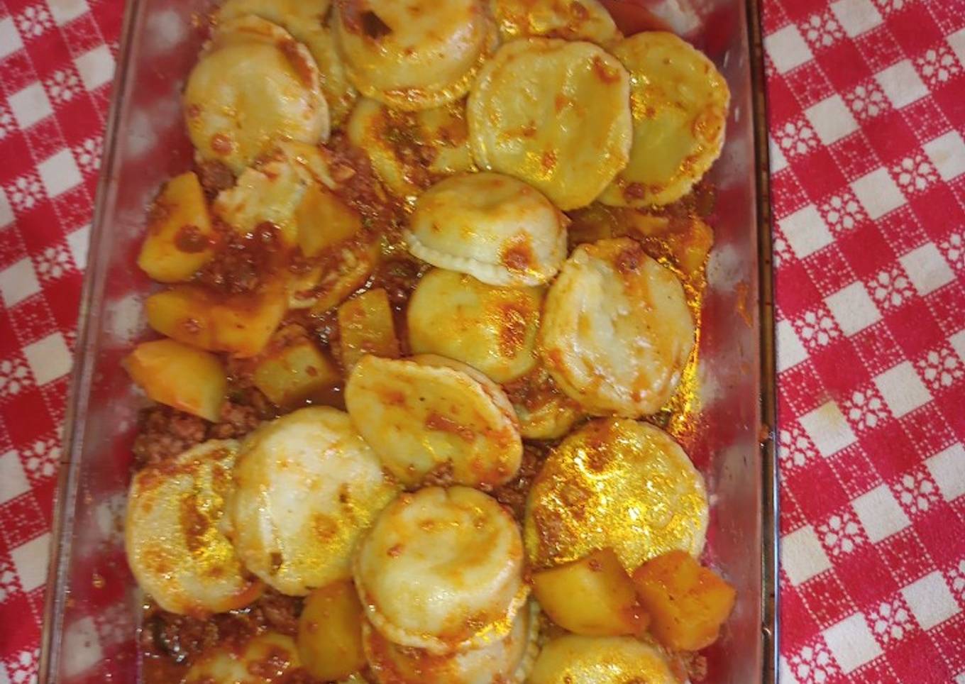 Sorrentinos caseros de pollo y Roquefort