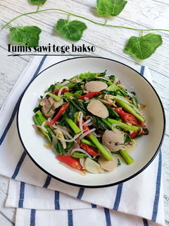 Foto resep Tumis sawi toge bakso