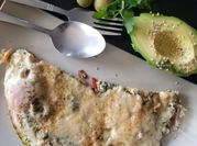 A picture of fried egg with avocado