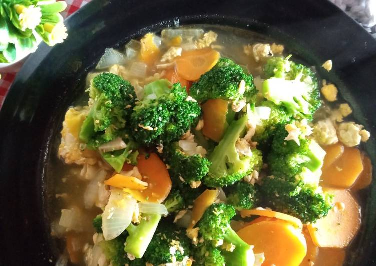 Cara mudah Membuat Orak arik brokoli wortel, Anti Gagal