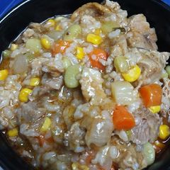 A picture of Stewed Pork Roast and Vegetables.