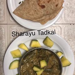 A picture of Brinjal Capsicum curry (Jain curry).
