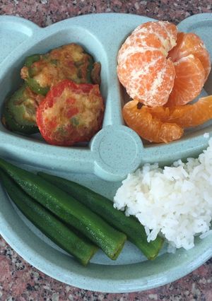 รูปของ ไข่เจียวกุ้งพริกหวาน (อาหารเด็ก)