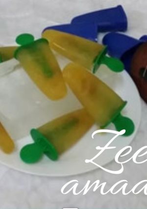 A picture of Green Tea Popsicles with Lemon and Honey.