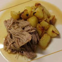 Slow roasted shoulder of veal A picture of Slow roasted shoulder of veal.