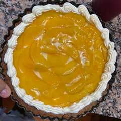 Una foto de Tarta de durazno