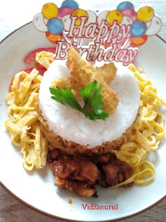 Foto resep Birthday cake nasi mie