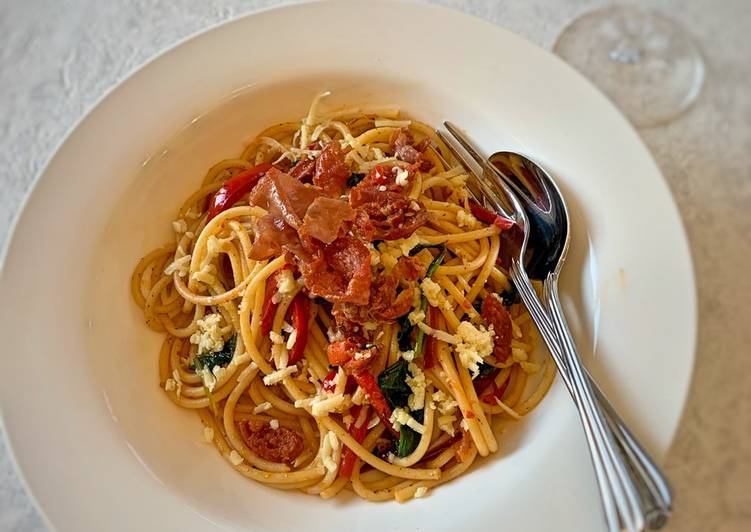 Easiest Way to Make Homemade Chorizo and pancetta pasta