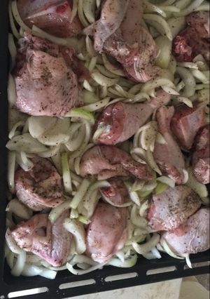 صورة لوصفة صنية البصل مع الدجاج🍗
