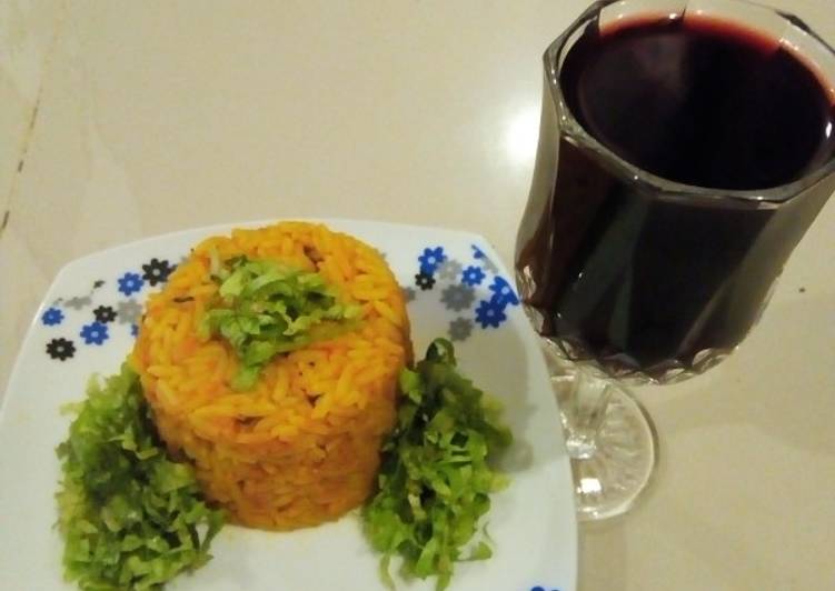 Rice/beans with salad