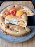 Gâteau melon, framboises
