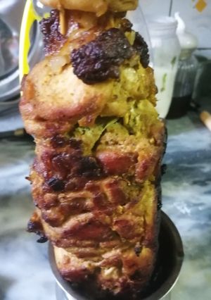 A picture of Oven-Baked Chicken Shawarma Skewers.