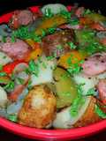 Mike's Peppered Potato Onion Sausage Bake