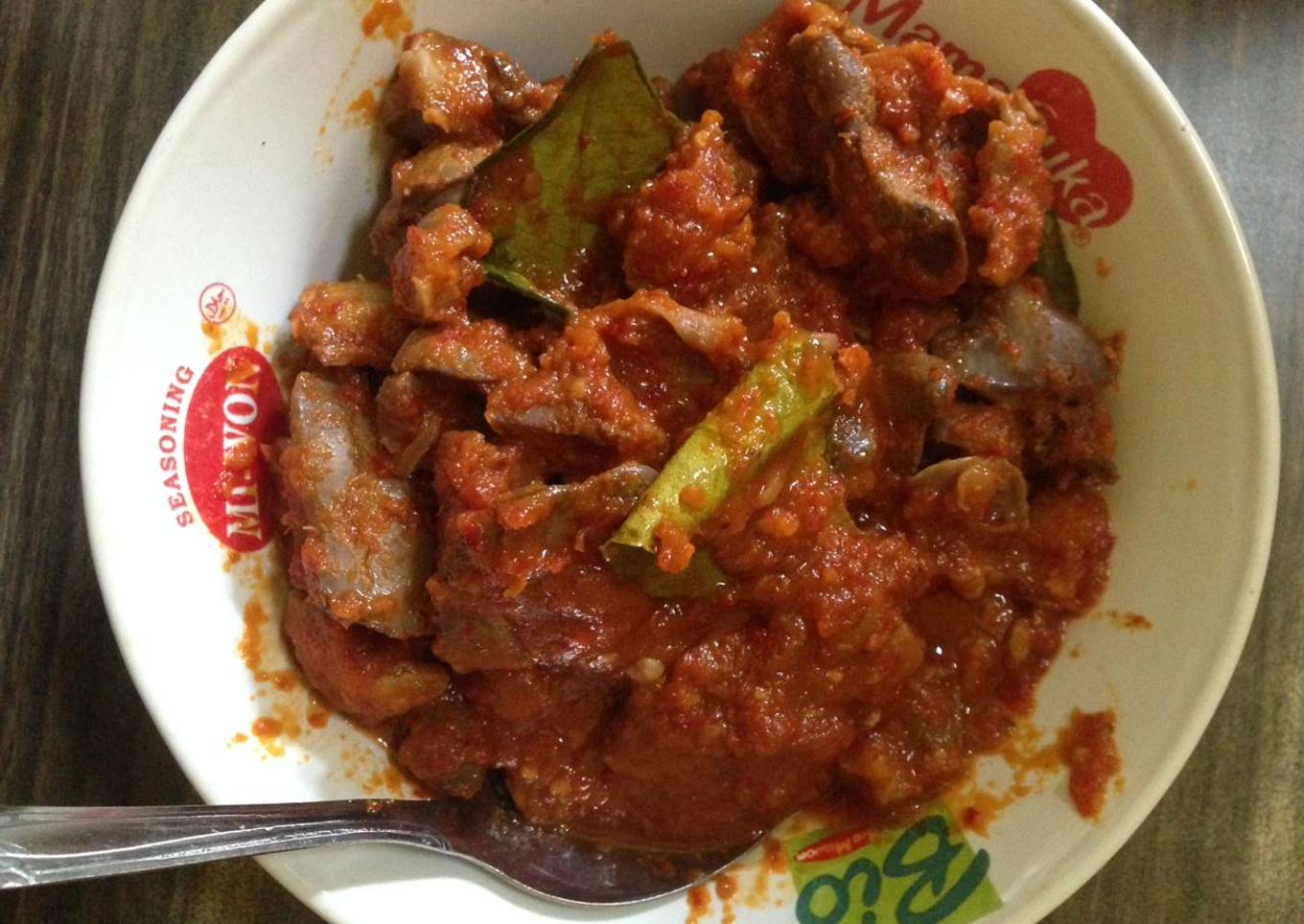 Balado pedas hati ayam