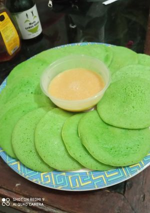 Foto resep Serabi hijau kuah kinca